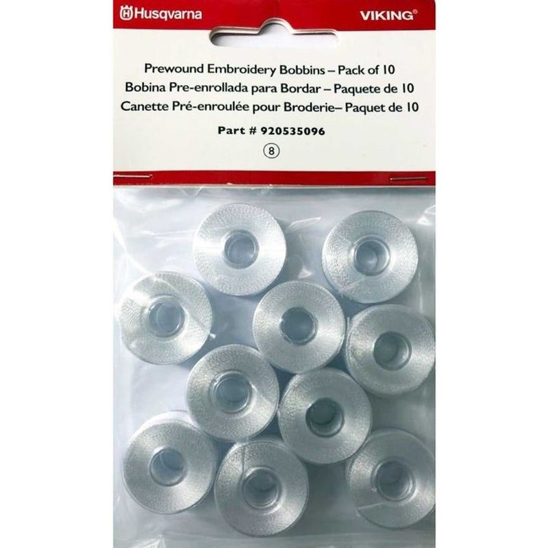 Husqvarna Embroidery bobbins 10pk col hvit